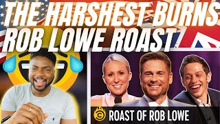 🇬🇧BRIT Reacts To THE FUNNIEST BURNS FROM THE ROB LOWE ROAST [upl. by Knah]