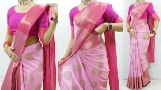 Banarasi silk saree draping tutorial step by step  Sari draping in easy steps  Sari draping guide [upl. by Assetnoc]