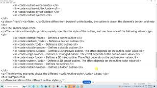 CSS Outline Completed and CSS Text Part1 230724 [upl. by Drawde]