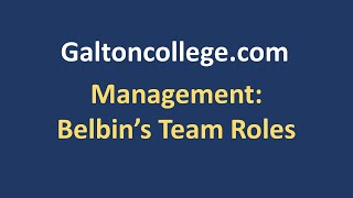 Management Belbins Team Roles [upl. by Airdnas64]