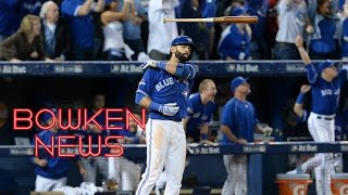 【MLB】バティスタ ３ランHR バット投げ！ 球史に残るブルージェイズ対レンジャーズ ALDS ﾊｲﾗｲﾄ【字幕】 [upl. by Standish]