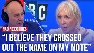 Nadine Dorries reveals Downing Street mole accused of altering advice to Boris Johnson  LBC [upl. by Arenahs]