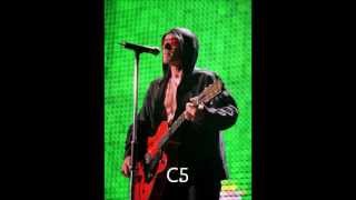 Vocal Range of Bono U2 Live 19842010 E2C5G5 [upl. by Felten]