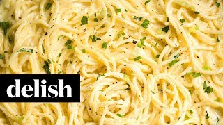 Creamy ThreeCheese Spaghetti  Delish [upl. by Dolf]