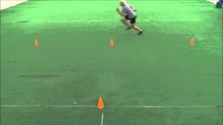 T Drill Around Cones Agility [upl. by Anelagna416]