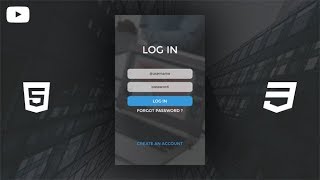 Ui Design  Login Form Using HTML amp CSS [upl. by Melania]