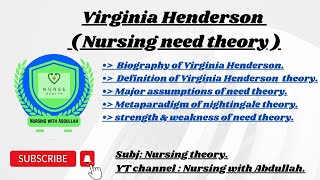 Virginia Henderson need theory in urdu Metaparadigm of need theory PostRn 2nd  Nursing theory [upl. by Renrew]