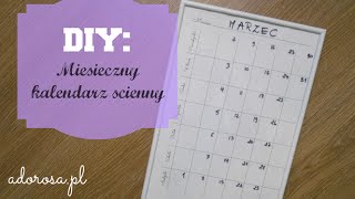 DIY Miesięczny kalendarz ścienny  DIY Wall Monthly Calendar [upl. by Grous]