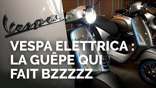 Vespa Elettrica  la guêpe qui fait bzzzzz  Salon EICMA 2018 [upl. by Ahcsim772]