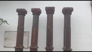 Wooden Old Indian Pillars Columns Antique carved columns Architectural pillar [upl. by Nolyarg]