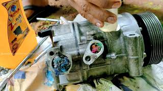 Car Ac Compressor Oil change [upl. by Eastman]