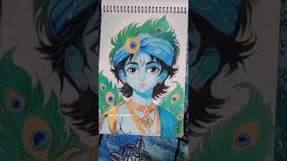 Jai shree krishna ❤️krishnakanhaart painting watercolourdrawing art explore [upl. by Obeded]