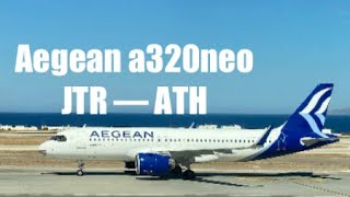 Flight report  Santorini JTR to Athens ATH Aegean a320neo Economy Class [upl. by Adriell473]