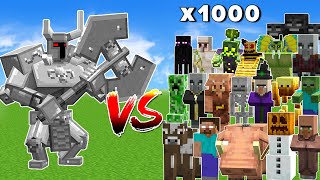 Ferrous Wroughtnaut vs All Mobs in Minecraft x1000  Mob battle [upl. by Bunni]