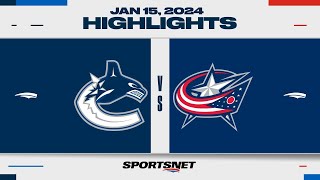 NHL Highlights  Blue Jackets vs Canucks  January 15 2024 [upl. by Terag647]