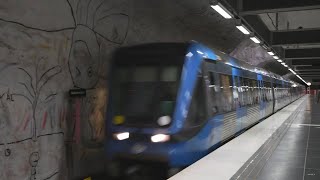 Sweden Stockholm subway ride from Hallonbergen to Kista [upl. by Eastman]