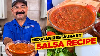 The BEST Mexican Restaurant SALSA ROJA Recipe  the secret ingredient [upl. by Hsiekal275]