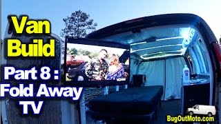 Van Build Part 8  32quot FoldAway TV  HD Antenna and Alarm  Bug Out Van Build Series [upl. by Arita213]