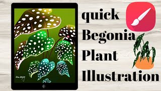 Infinite Painter Tutorial  How To Draw Begonia Plants [upl. by Neyr142]