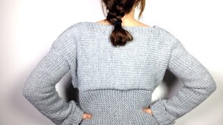 How to Loom Knit a Sweater  Pullover  Jersey DIY Tutorial [upl. by Antsirhc]