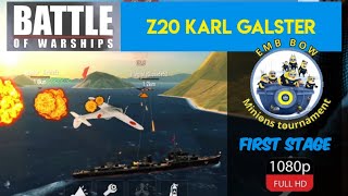 Battle of Warships Z20 Karl Galster  Minions Tournament 1 stage  best moments and winning match [upl. by Lyret]