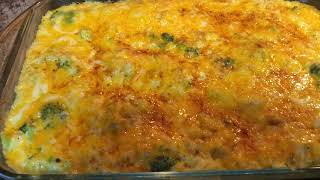 Cheesy broccoli rice casserole [upl. by Seyer]