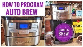 How To Program Auto Brew Cuisinart DGB400 Grind amp Brew 12 Cup Coffee Maker SET TIME [upl. by Annaili]