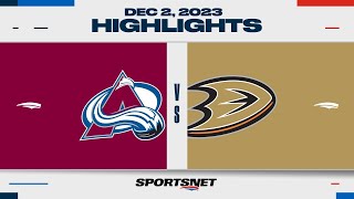 NHL Highlights  Avalanche vs Ducks  December 2 2023 [upl. by Rastus]