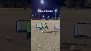 Quick change of direction drill football footballshorts footballdrills [upl. by Annehs]