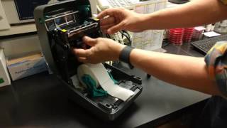 Changing Ribbon on a Zebra GK420T Printer [upl. by Shayne83]