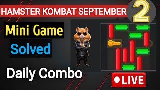 SEPTEMBER 2 HAMSTER KOMBAT Daily Combo  Daily Cipher  Mini Game  Puzzle game solved [upl. by Cud342]