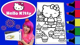 Coloring Hello Kitty GIANT Crayola Coloring Book Page Colored Markers Prismacolor  KiMMi THE CLOWN [upl. by Celtic]