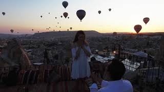 Koza Cave Hotel  Cappadocia Rooftop Marriage Proposal [upl. by Adlei]