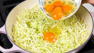 Cabbage with eggs is better than meat in this easy way Simple and delicious breakfast dinner recipe [upl. by Deloria54]