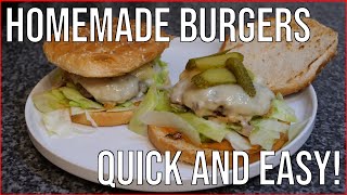 HOMEMADE BURGERS  Quick and easy burger recipe [upl. by Lounge]