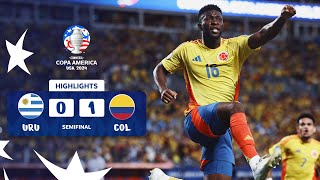 URUGUAY 01 COLOMBIA  HIGHLIGHTS  CONMEBOL COPA AMÉRICA USA 2024™ [upl. by Nylleoj]