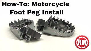 Tusk Motorcycle Billet Aluminum Foot Peg Installation [upl. by Nolahc]