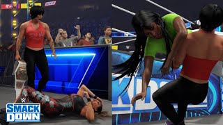 WWE 2K23 SMACKDOWN TAMINA RHEA RIPLEY amp TRINITY FIGHT A FEW DAYS OF SURVIVOR SERIES [upl. by Atisor]