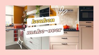 DIY keuken makeover van witte naar roze keuken  Stappenplan keukenkastjes zelf verven [upl. by Ahsemot52]