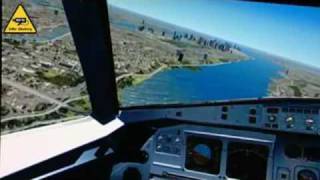 COCKPIT VIEW OF HUDSON RIVER FLIGHT  US Airways Airbus A320 Flight 1549 pilots view [upl. by Aelber]