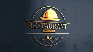 How to Make a Restaurant Logo Design Photoshop CC Tutorial 2021 [upl. by Butch]