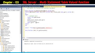 SQL Server  Multi Statement Table valued function [upl. by Lovel686]