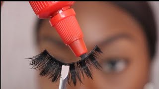 Easy Eyelash Tutorial  How To Apply Strip Lashes [upl. by Ayik733]