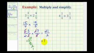 Example 2 Multiplication Involving Mixed Numbers [upl. by Anahahs]