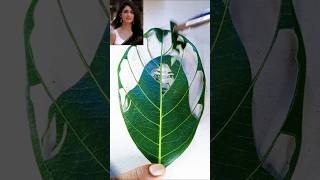 Mrunal Thakur Art Using Leaf 🌿❤️🥰shorts mrunalthakur art leaf drawing tending shadow [upl. by Niak]