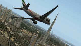 EMIRATES B777F  Burj Khalifa Fly By  XPlane 10 [upl. by Oinotnaocram897]