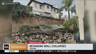 Retaining wall collapse prompts Corona evacuations [upl. by Yvor384]