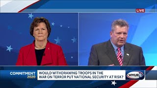 2020 NH US Senate debate US troop presence in Middle East [upl. by Aicirtal]