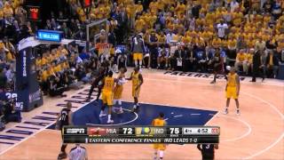 Heat vs Pacers Game 2 Highlights  LeBron and Wade Score Miamis last 21 Points [upl. by Attebasile230]