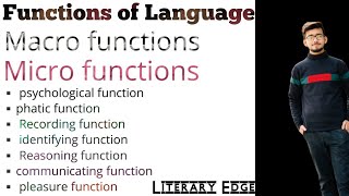 Functions of Languagemicro and macro functionshuman language functionsasad Razalinguistics [upl. by Yemorej]